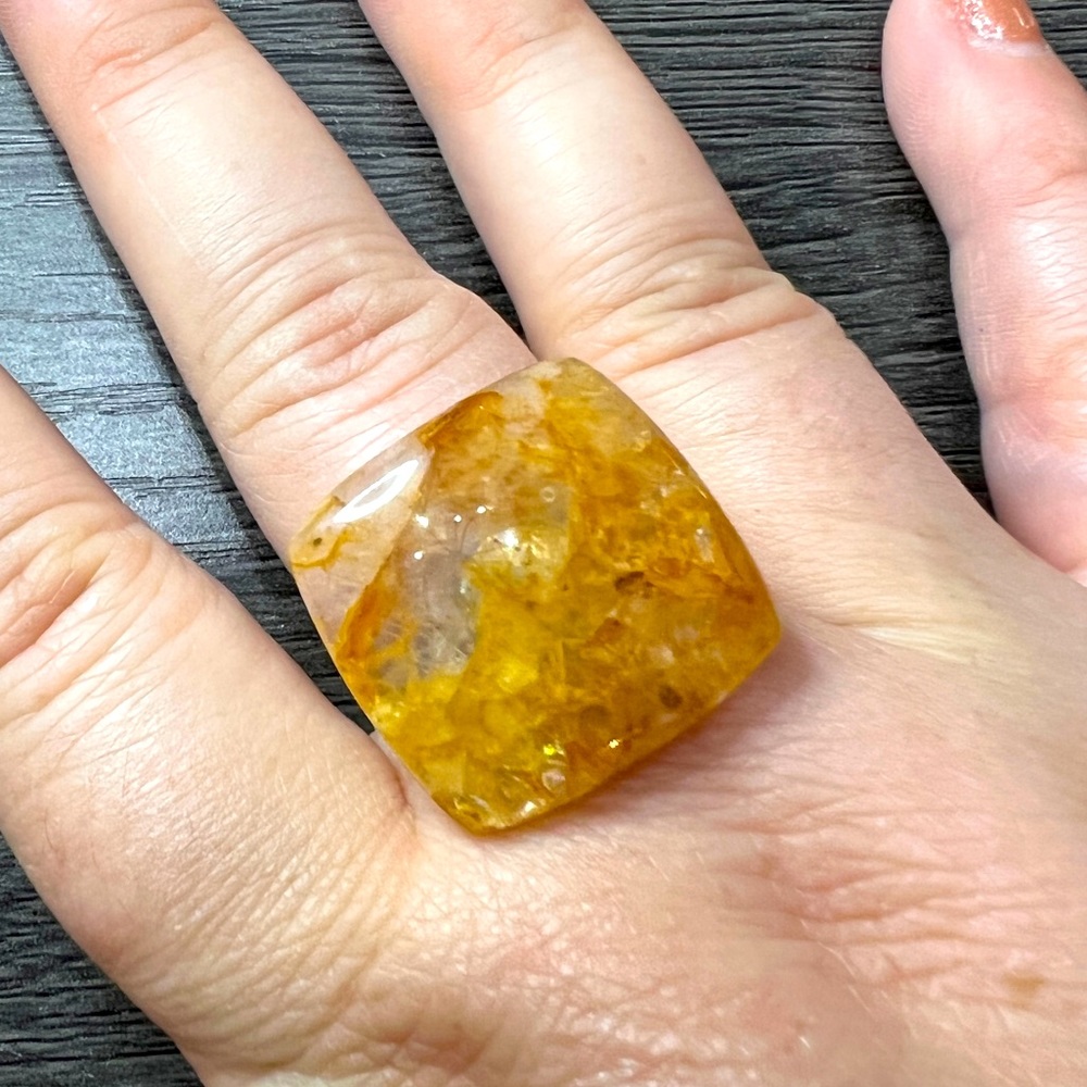 Yellow Aventurine Stone Ring
